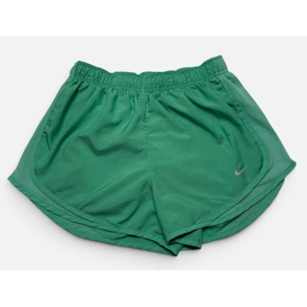 Nike Women's Medium Dri-FIT Running Shorts Green Tempo Athletic Workout M